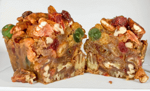 Size comparison of fruit cake