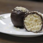 Coconut truffles with a coating of chocolate