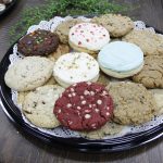 A platter of neatly arranged cookies