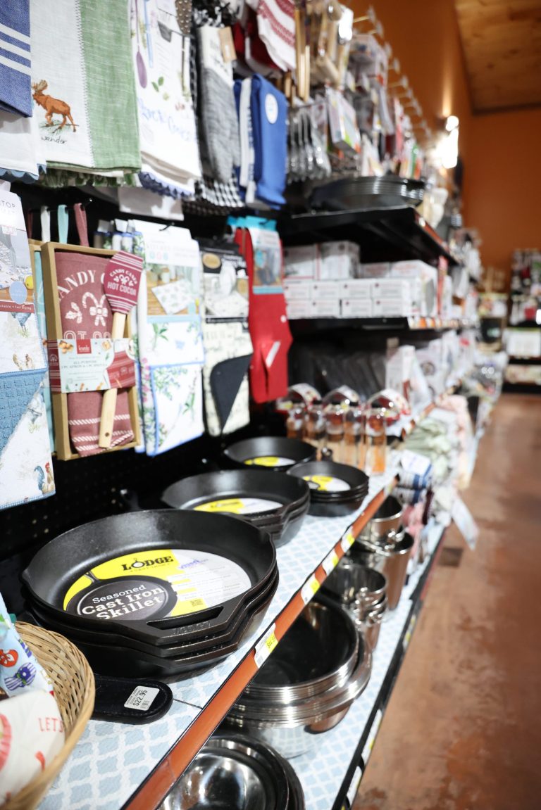 Name-brand cast-iron skillets and quality dish towels