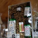 Gift basket with natural goat milk lotions and lip balm